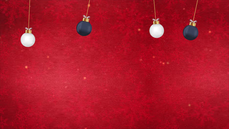 Roter,-Fröhlicher-Weihnachtshintergrund,-Ball-Hängeanimation,-Ball-Dreh-Dekorationsornament-Mit-Alphakanal